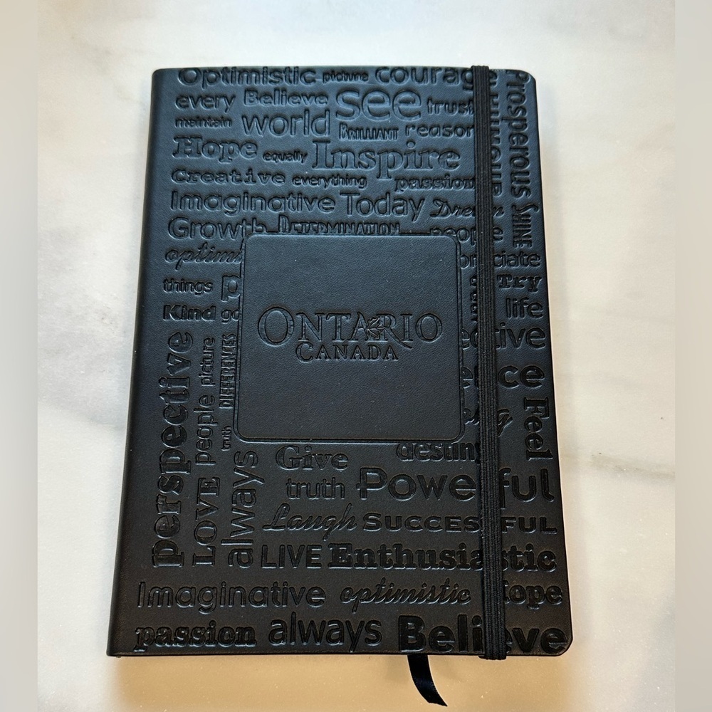 Black Embossed Ontario Canada Journal Notebook with Lined Paper
